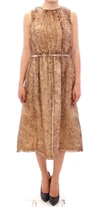 Dolce & Gabbana Brown Sleeveless Silk Dress In Brown