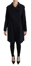 Dolce & Gabbana Coat Blue Cotton Women Trench Jacket In Blue