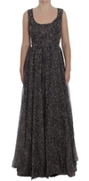 DOLCE & GABBANA DARK SILK SHIFT GOWN FULL LENGTH DRESS