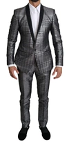 DOLCE & GABBANA GOLD SILVER SINGLE BREASTED 2 PIECE SUIT