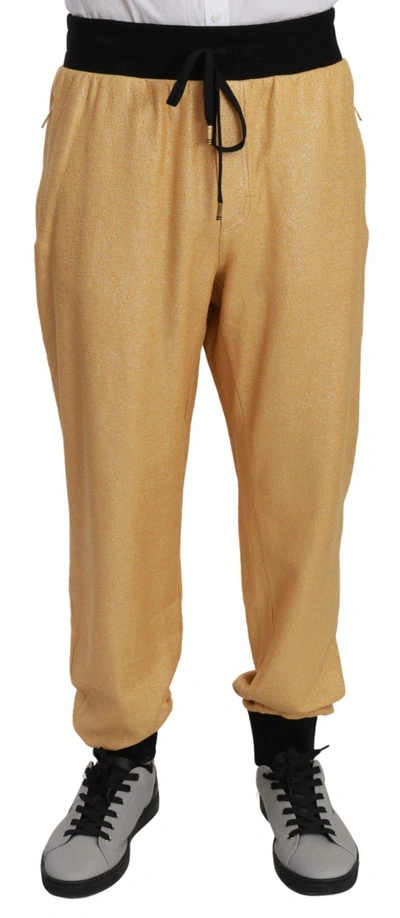 Dolce & Gabbana Gold Year Of The Pig Cotton Mens Pants