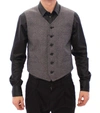 Dolce & Gabbana Gray Cotton Blend Logo Vest Gilet Weste In Gray