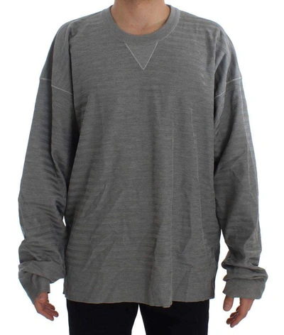 Dolce & Gabbana Grey Crewneck Pullover Silk Jumper