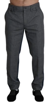 DOLCE & GABBANA GRAY DRESS BLUE DENIM TROUSERS COTTON PANTS