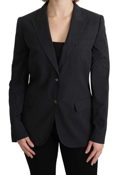 Dolce & Gabbana Grey Single Breasted Blazer Cotton Jacket