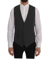 Dolce & Gabbana Gray Staff Cotton Striped Vest In Gray