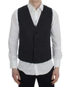 DOLCE & GABBANA GRAY STRIPED FORMAL VEST