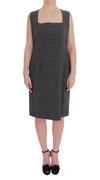 BENCIVENGA GRAY CHECKERED COTTON BLAZER DRESS SET SUIT