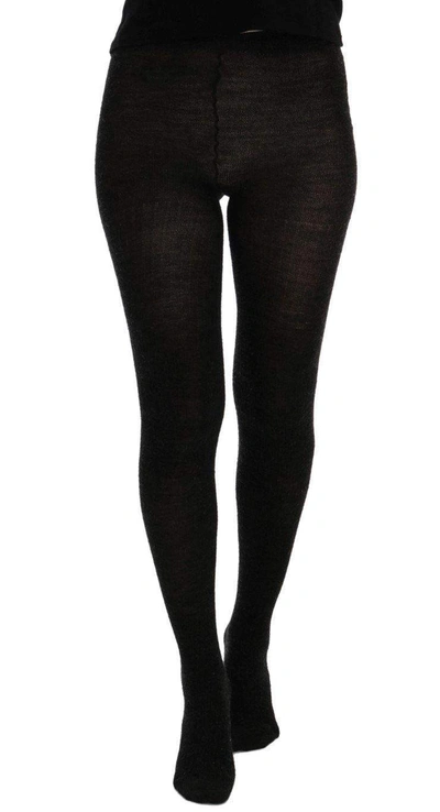 Dolce & Gabbana Grey Wool Blend Stretch Tights