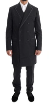 DOLCE & GABBANA GRAY WOOL STRETCH 3 PIECE TWO BUTTON SUIT