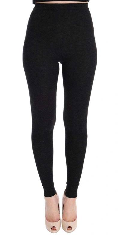 Dolce & Gabbana Grey Wool Stretch Tights