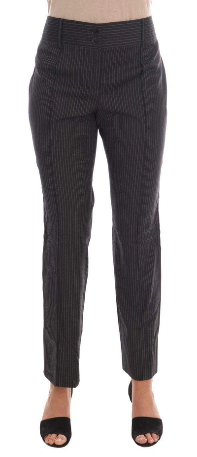 Dolce & Gabbana Grey Wool Stretch Slim Dress Trousers