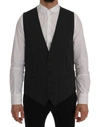 DOLCE & GABBANA GRAY WOOL STRETCH VEST