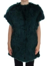 DOLCE & GABBANA GREEN ALPACA FUR VEST SLEEVELESS JACKET