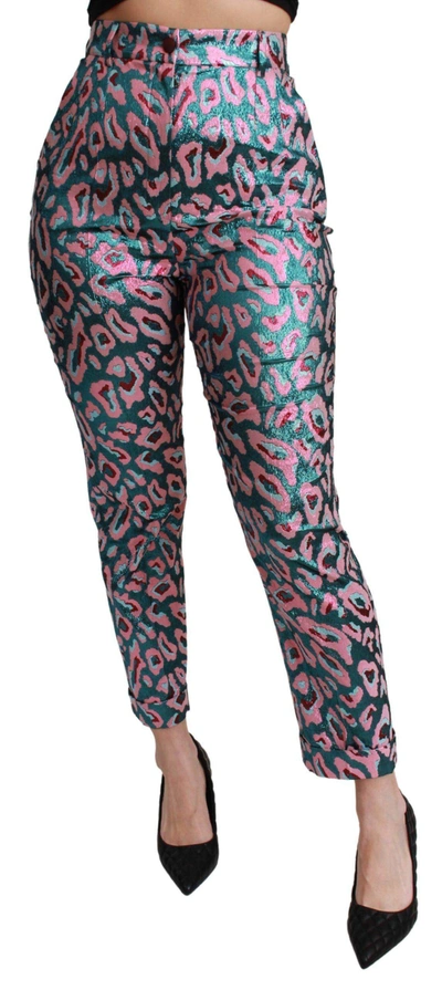 Dolce & Gabbana Multicolor Patterned Cropped High Waist Trousers