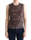 DOLCE & GABBANA MULTICOLOR PRINT KNIT TOP WOOL T-SHIRT