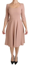 Dolce & Gabbana Elegant Light Pink A-line Knee Length Dress In Pink