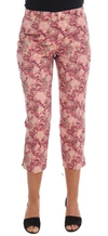 DOLCE & GABBANA PINK FLORAL BROCADE CAPRI trousers