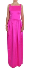 Dolce & Gabbana Pink Silk Long Sheath Ball Gown Dress In Pink