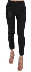 Dolce & Gabbana Polka Dot Slim Capri Trousers Tapered Pants In Black