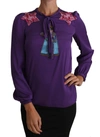 DOLCE & GABBANA PURPLE BLOUSE PRINCE  FAIRY TALE EMBELLISHED  TOP