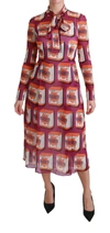 Dolce & Gabbana Purple Silk Bellezza A-line Gown Dress In Purple