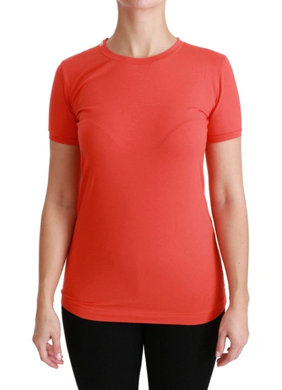 DOLCE & GABBANA RED CREWNECK SHORT SLEEVE T-SHIRT COTTON TOP