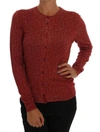 DOLCE & GABBANA RED WOOL TOP CARDIGAN SWEATER