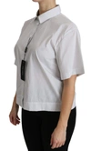 Dolce & Gabbana White Collared Short Sleeve Polo Shirt Top In White