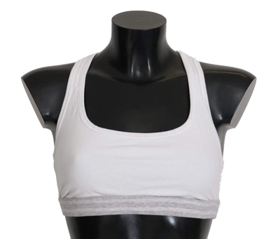 DOLCE & GABBANA WHITE COTTON SPORT STRETCH BRA UNDERWEAR