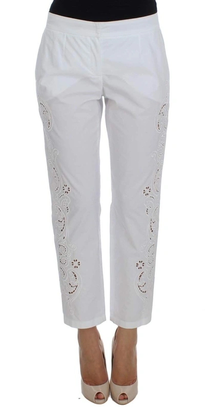 Dolce & Gabbana White Floral Cutout Dress Sicily Pants