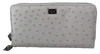 Dolce & Gabbana White Ostrich Leather Continental Mens Clutch Wallet In Gray