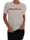 DOLCE & GABBANA WHITE SILK ITALIA IS LOVE BLOUSE T-SHIRT