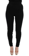 Dolce & Gabbana Black High Waist Stretch Tights In Black