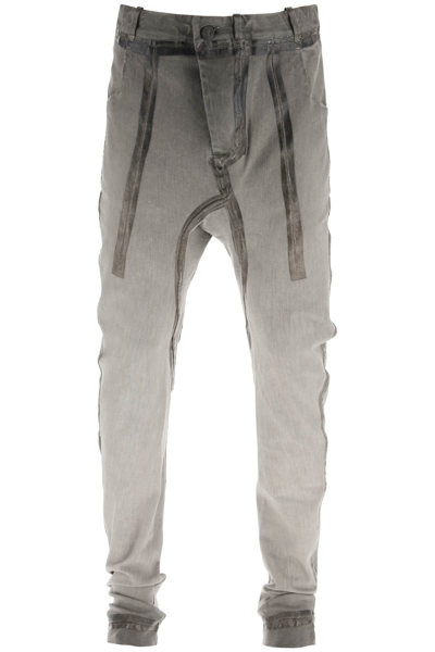 Boris Bidjan Saberi Handcrafted Seam-taped Denim Jeans In Gray