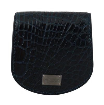 Dolce & Gabbana Blue Exotic Skins Condom Case Holder Pocket