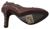 Dolce & Gabbana Brown Floral Crystal Cinderella Heels Shoes In Brown