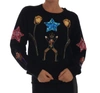 DOLCE & GABBANA FAIRY TALE CRYSTAL BLACK CASHMERE SWEATER