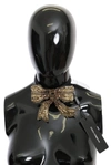 Dolce & Gabbana Gold Crystal Beaded Sequined 100% Silk Catwalk Necklace In Gold