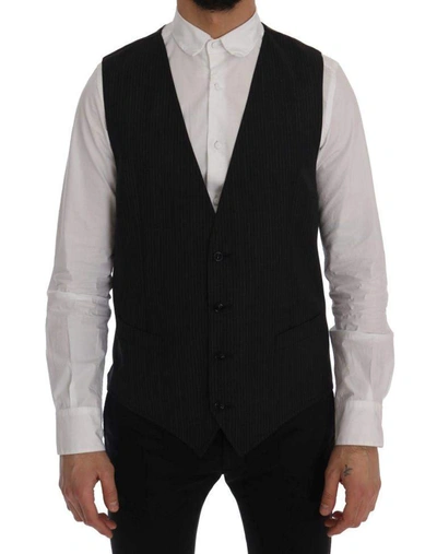 Dolce & Gabbana Grey Wool Stretch Waistcoat