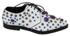 Dolce & Gabbana White Leather Crystals Dress Broque Shoes In White
