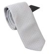 DOLCE & GABBANA WHITE PATTERNED CLASSIC MENS SLIM NECKTIE TIE