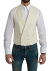 DOLCE & GABBANA WHITE WAISTCOAT FORMAL WOOL  VEST