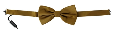 Dolce & Gabbana Yellow Mustard 100% Silk Butterfly Papillon Men Bow Tie