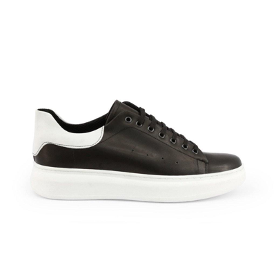 Duca Di Morrone Men Pelle Low Top Trainers In Black