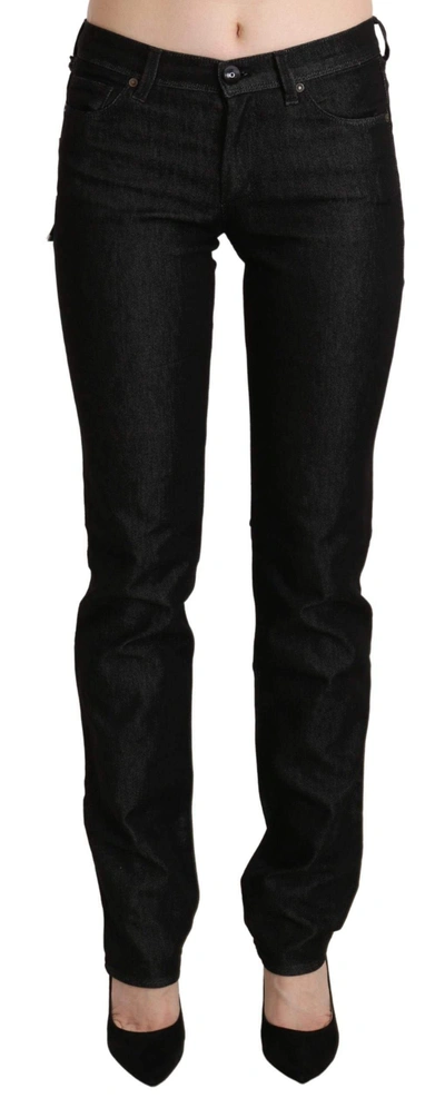 Ermanno Scervino Mid Waist Skinny Slim Denim Trouser In Black