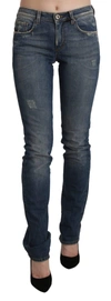 ERMANNO SCERVINO WASHED MID WAIST SKINNY DENIM JEANS