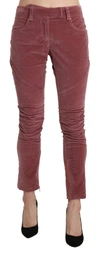 Ermanno Scervino Mid Waist Skinny Cotton Women's Pants In Red