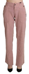 ERMANNO SCERVINO PINK HIGH WAIST STRAIGHT COTTON TROUSER PANTS