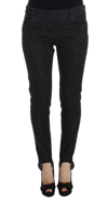 Ermanno Scervino Chic Black Low Waist Skinny Denim In Blue